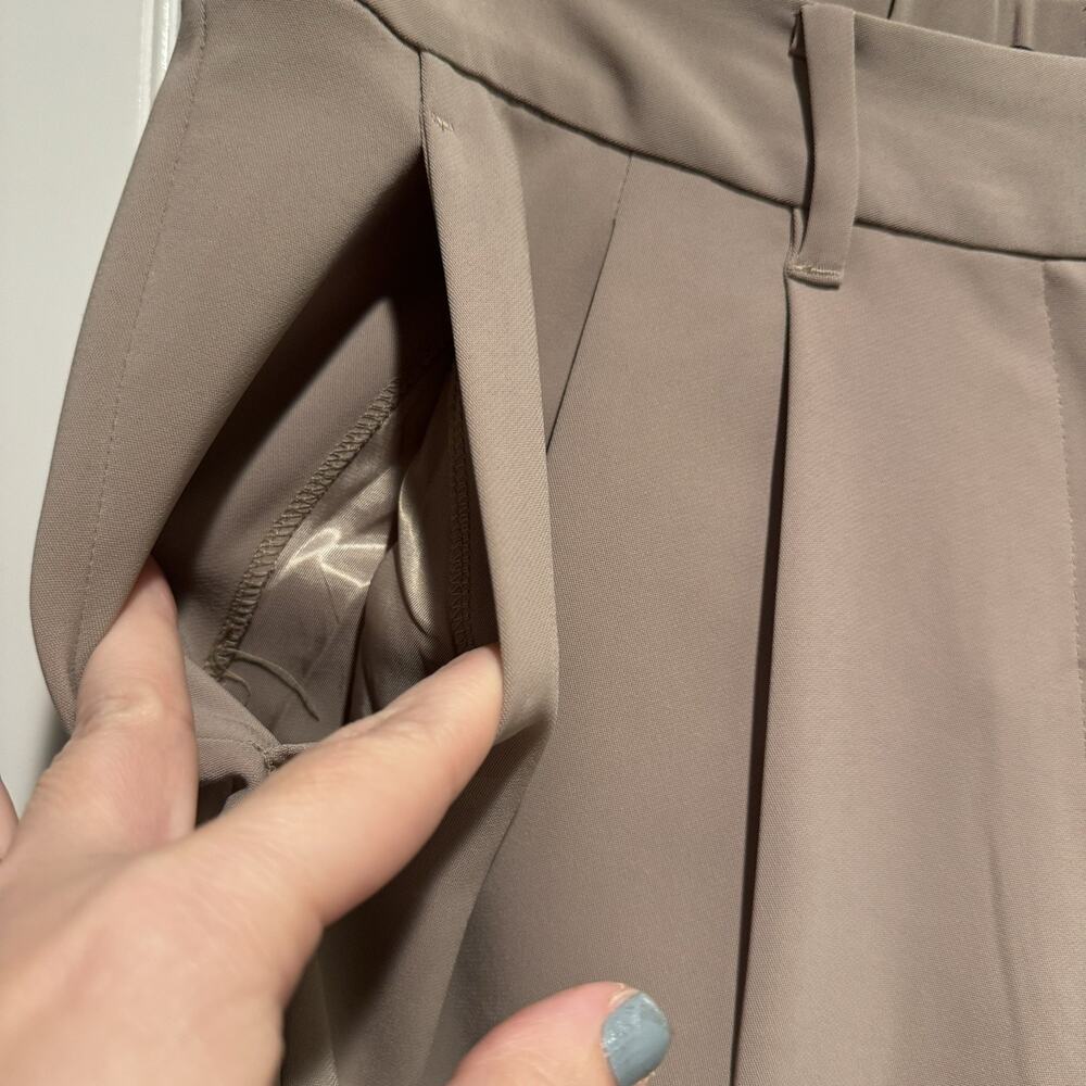 Quince Stretch Crepe Pleated Wide Leg Pants Morel Gray NEW Size 14 - Picture 4 of 9